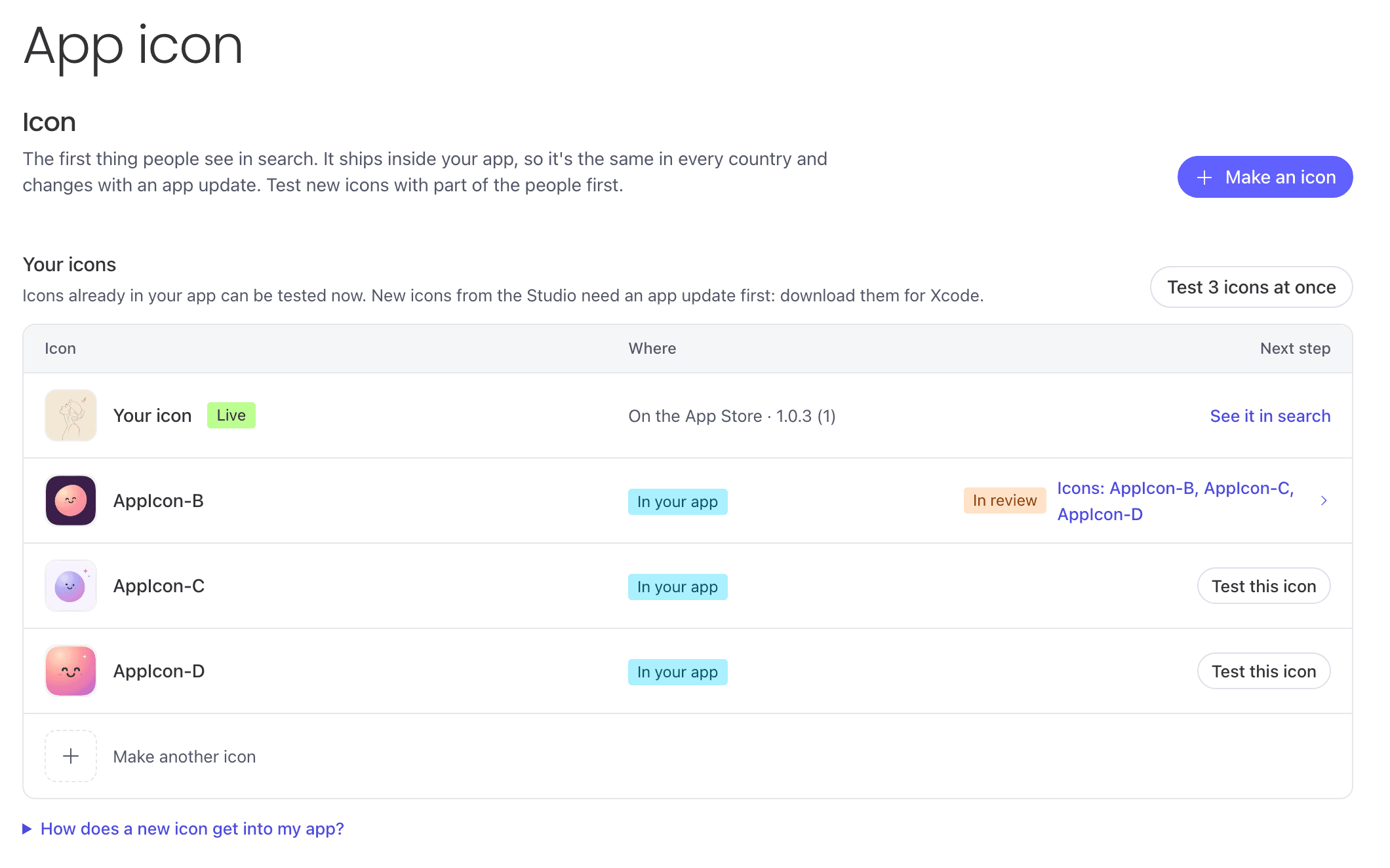 Your app icons and the icon test in review at Apple